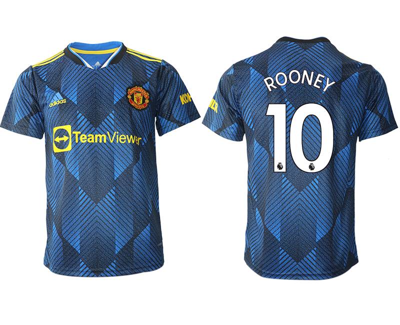 Cheap Men 2021-2022 Club Manchester United Second away aaa version blue 10 Soccer Jerseys